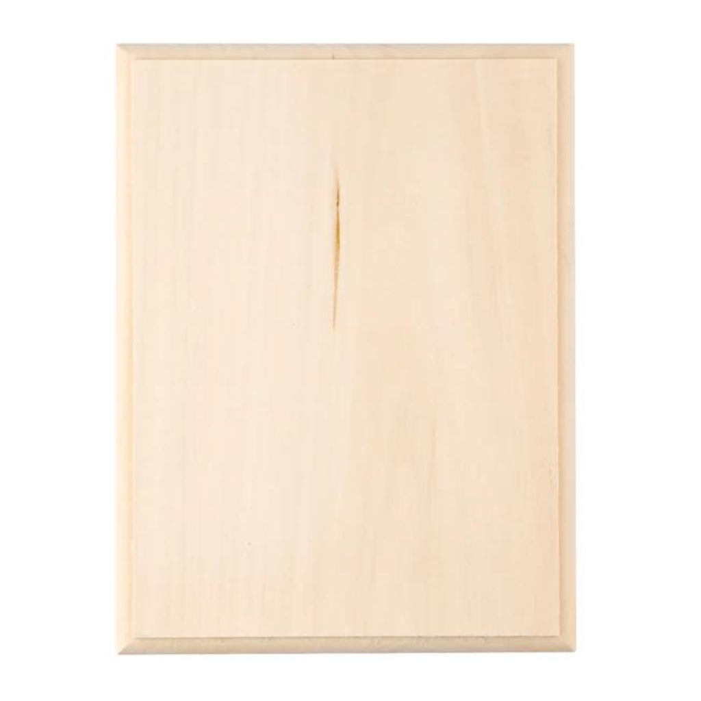 This 3/4" 6" x 8" rectangular basswood plaque with decorative routed edges is proudly made in the USA.