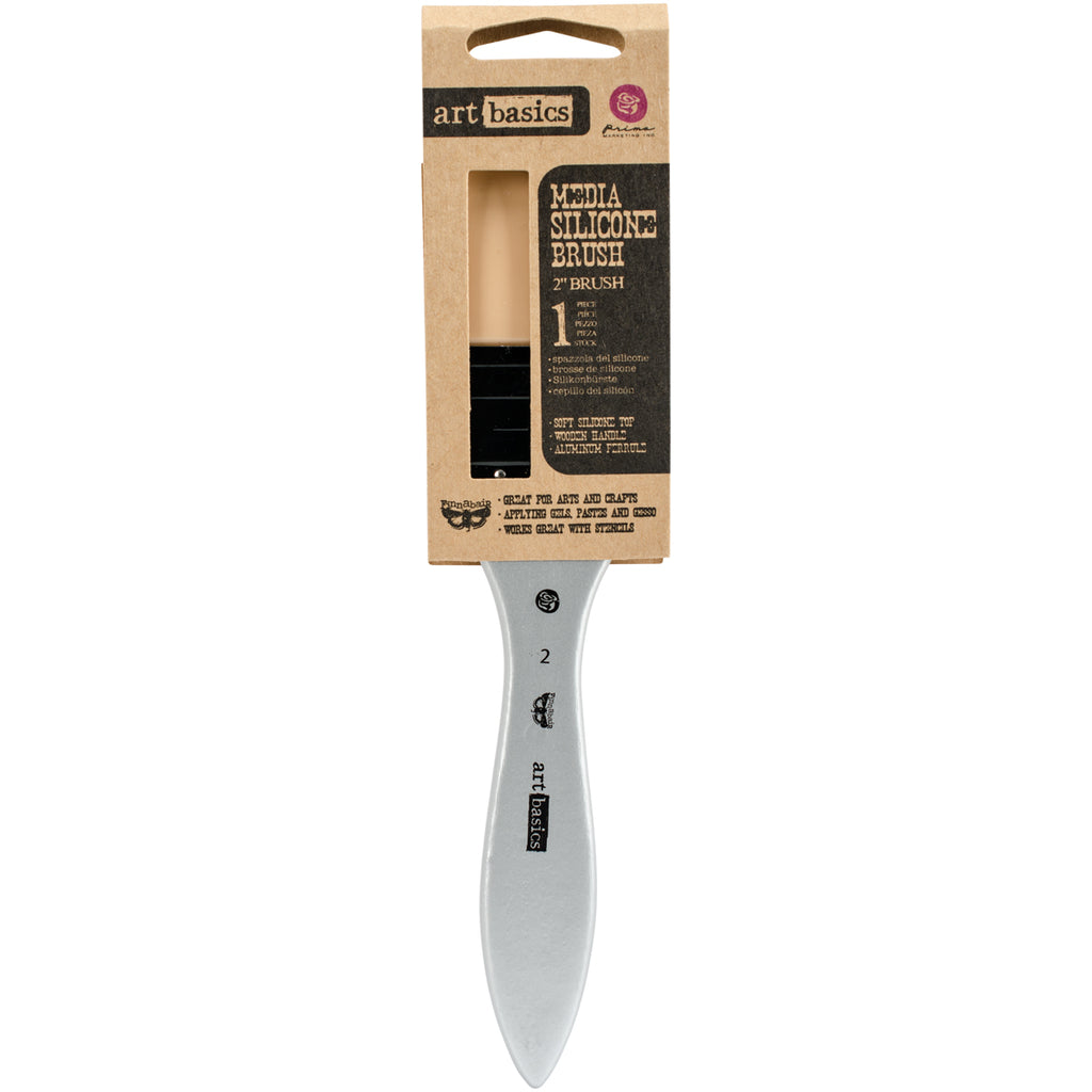 Mixed Media Silicone Brush 2". Great for applying gels, pastes and gesso! This item does not have bristles. It has a solid spatula-style silicone tip
