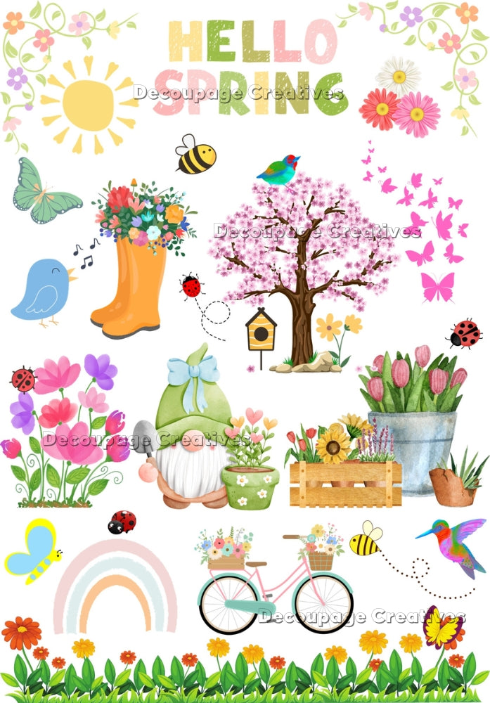 clip art of color spring patterns decoupage paper by Decoupage Creatives