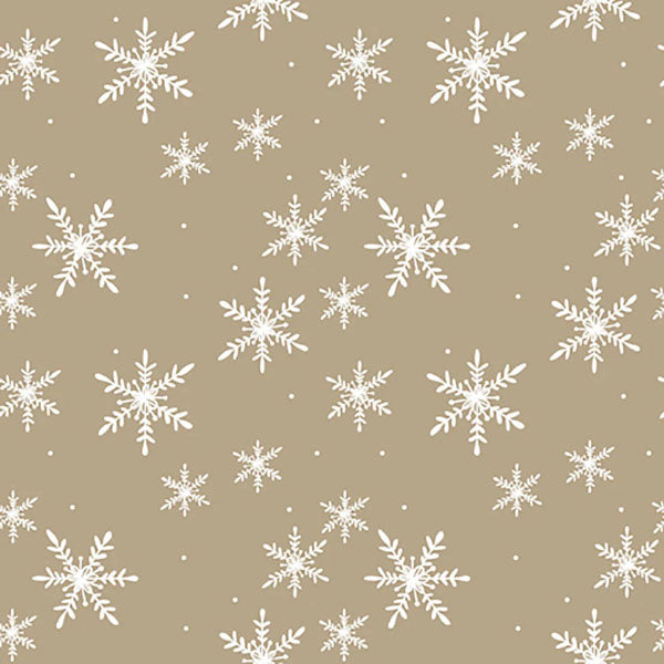 white snowflakes on taupe Decoupage napkins
