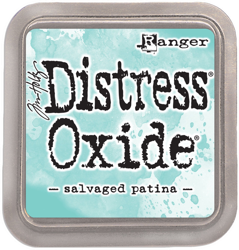 Salvaged patina. Tim Holtz Distress Oxides Ink Pad. Its water-reactive pigment fusion produces captivating oxidized effects when sprayed.