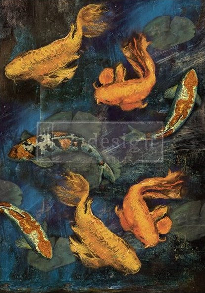 Orange koi fish. A1 Fiber Paper for Decoupage by ReDesign with Prima.