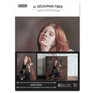 Girl with long red hair. A1 Fiber Paper for Decoupage by ReDesign with Prima.