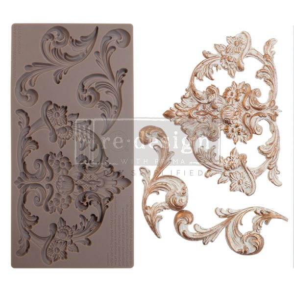 ReDesign with Prima silicone Decor Mold 4x8 Pattern: Claire. Heat resistant and food safe