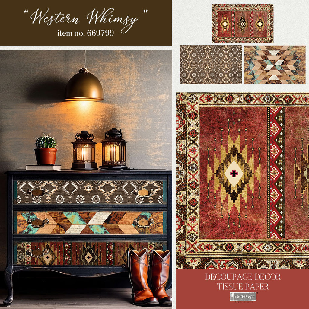 Western Whimsy ReDesign with Prima Décor Tissue Paper