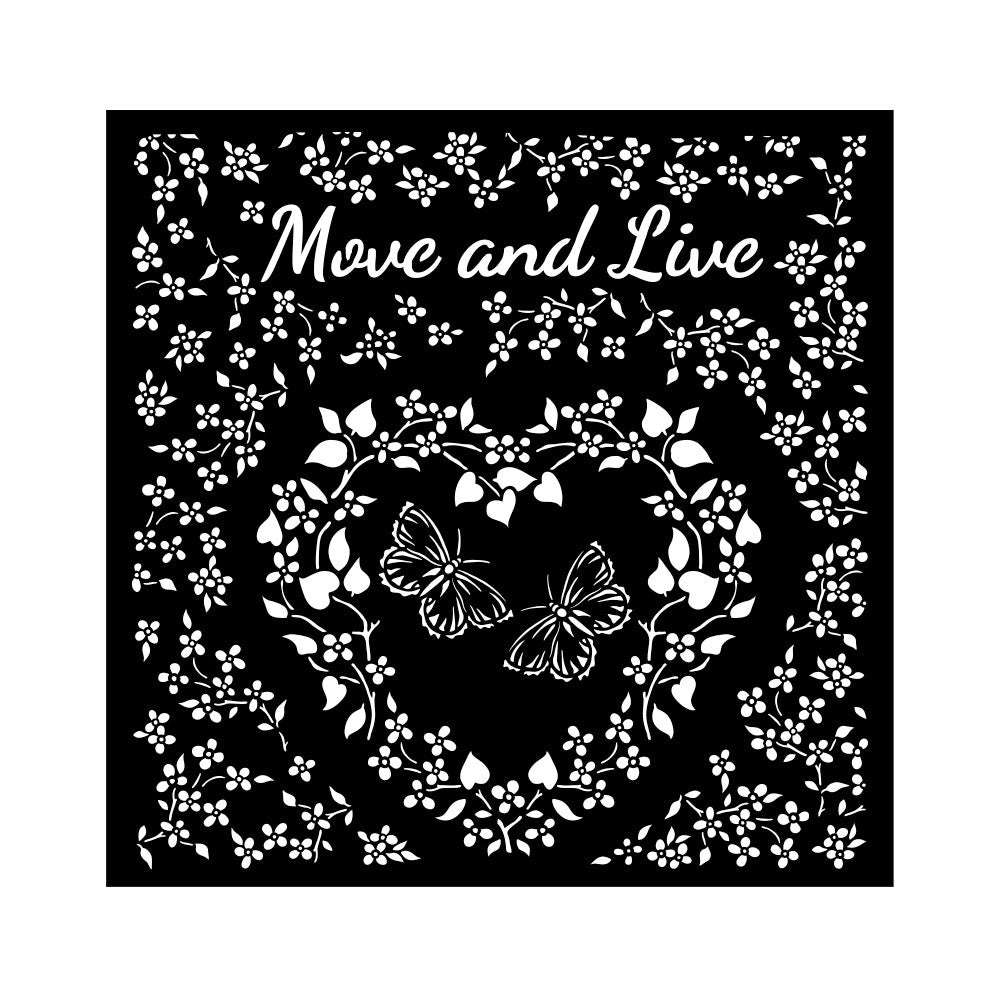 Stamperia Sunflower Art Move And Live Heart 7x7 Stencils are made of flexible yet strong plastic material. Ideal for 3D effects and Mixed Media