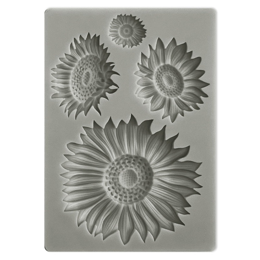 Sunflower Art Silicone mold from Stamperia. The base keeps the mold suspended and perfectly level