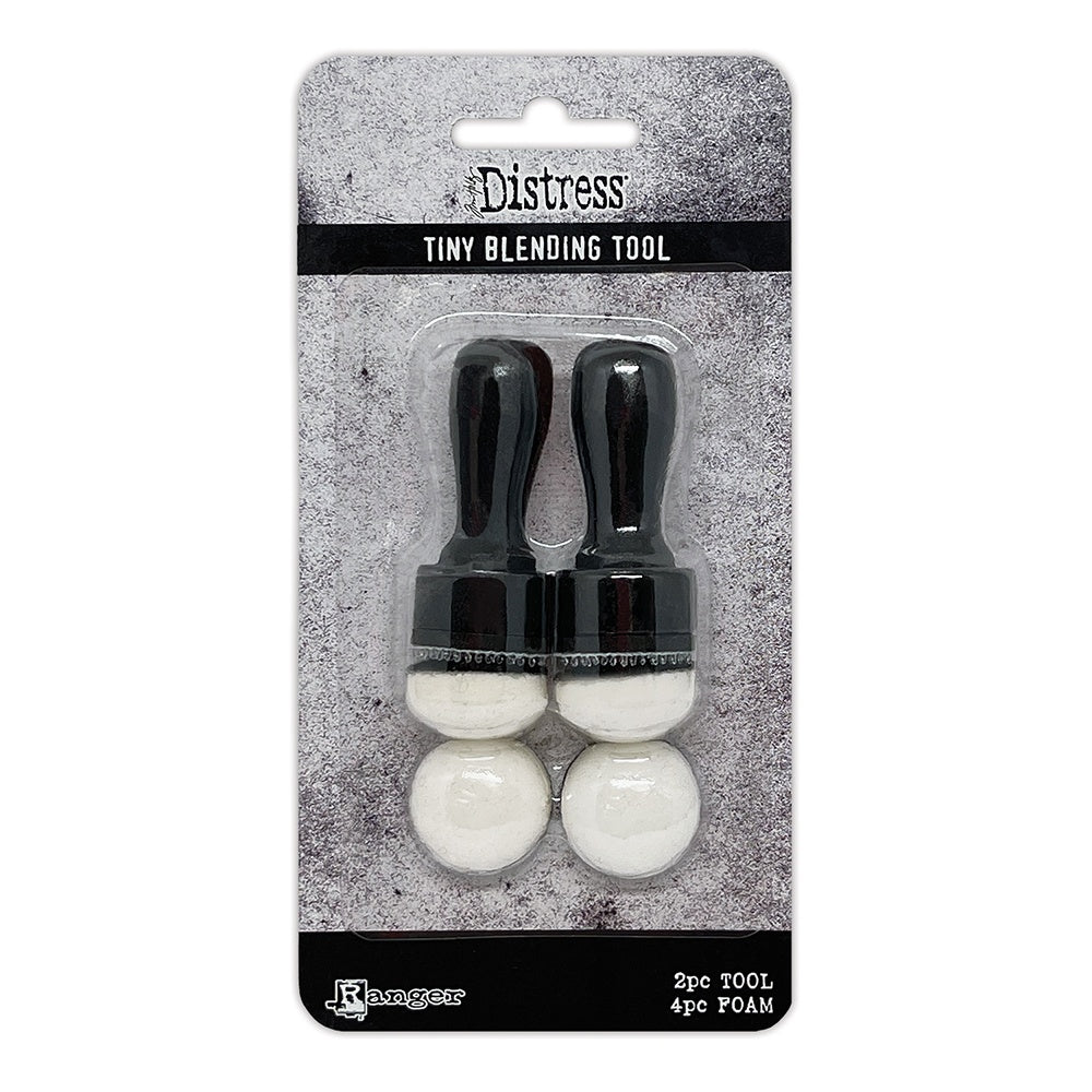 Tim Holtz Distress Tiny Blending Tool. Swap foam tips for detailed application of inks and mediums.