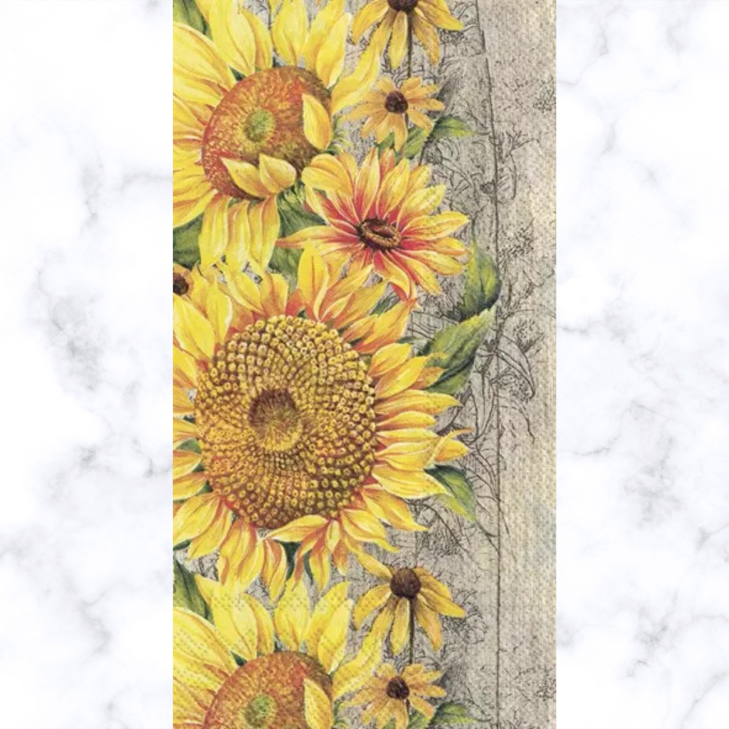 yellow sunflowers on wood Decoupage Craft Paper Napkin for Mixed Media, Scrapbooking