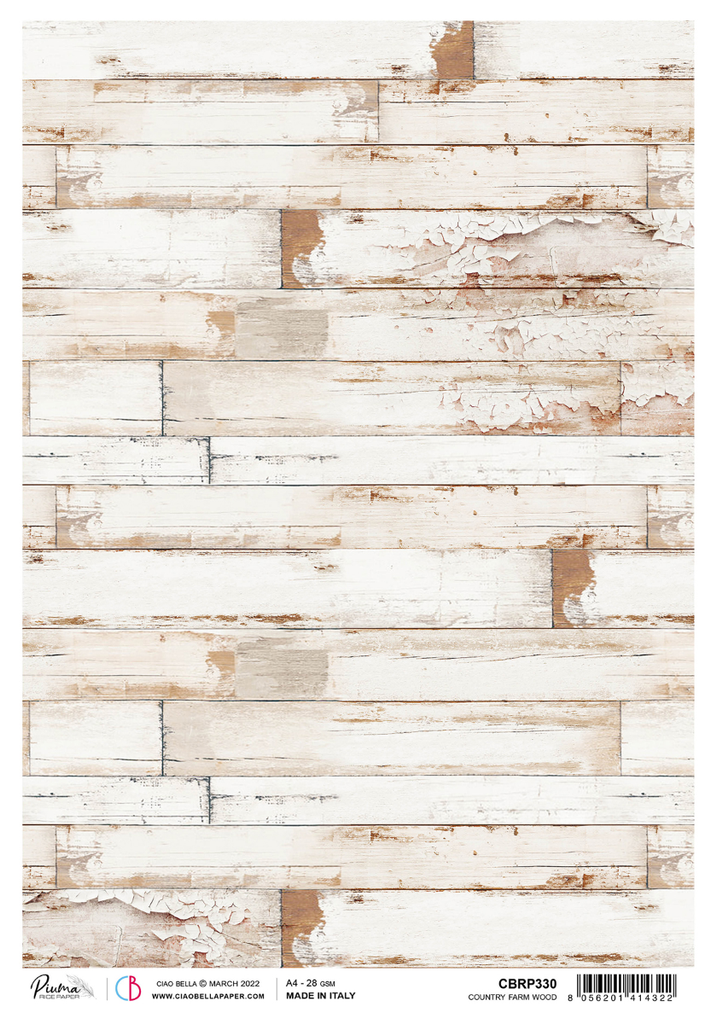 white aged wood paneling A4 Rice paper for Decoupage
