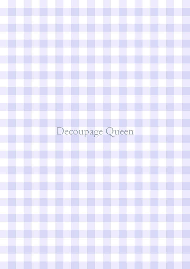 purple gingham  pattern Decoupage  Queen Rice Paper