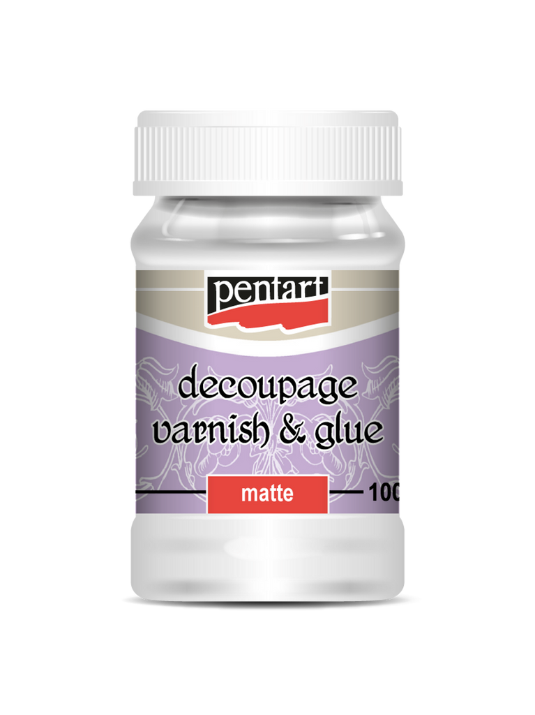 Bottle of Pentart Decoupage Varnish and Glue Matte, your all-in-one versatile water-based companion for decoupage