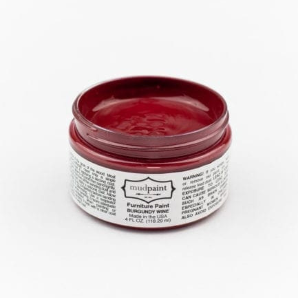 Red wine Clay paint by Mudpaint. Colored paint in 4 oz jar