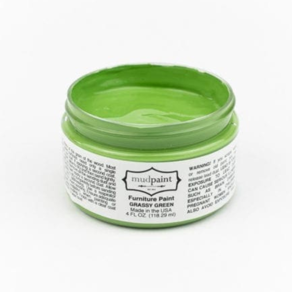 Grassy Green Clay paint by Mudpaint. Colored paint in 4 oz jar