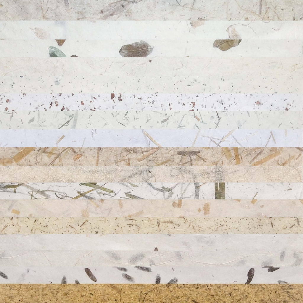 collection of natural elements decoupage paper from Kozo with tan, bananas and earth tones.