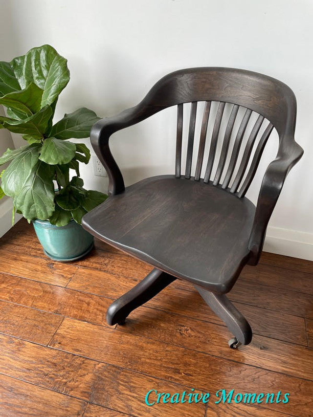 brown Umber silk paint from Dixie Belle on office chair