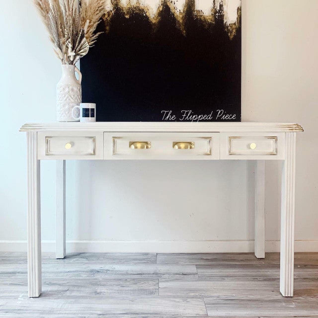 white chalk paint from Dixie Belle on table