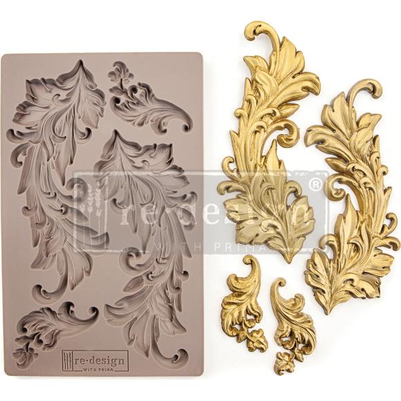ReDesign with Prima - Decor Mold 5x8 Pattern: Baroque Swirls. Heat resistant and food safe. Breathe new life into your furniture, frames, plaques, boxes, scrapbooks, journals. v