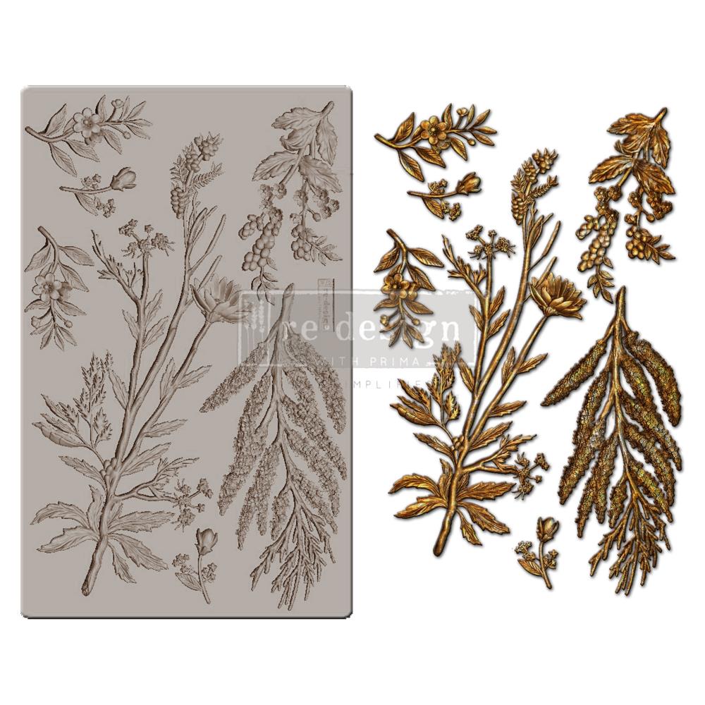 ReDesign with Prima - Decor Mold 5x8 Pattern: Herbology. Heat resistant and food safe. Breathe new life into your furniture, frames, plaques, boxes, scrapbooks, journals