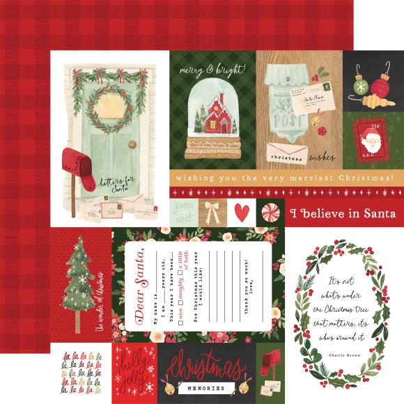 Carta Bella Christmas Letters to Santa Journaling Card, Hocus Pocus Collection - 12"x12" Double-Sided Scrapbooking Cardstock