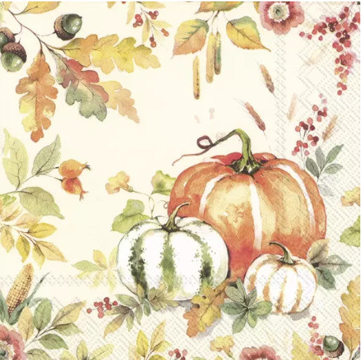 These Fall Pumpkin Love Pumpkin Decoupage Paper Napkins are of exceptional quality and imported from Europe.  3-ply Silky feel. Vivid ink colors. Ideal for Decoupage Crafting, DIY, Scrapbooking