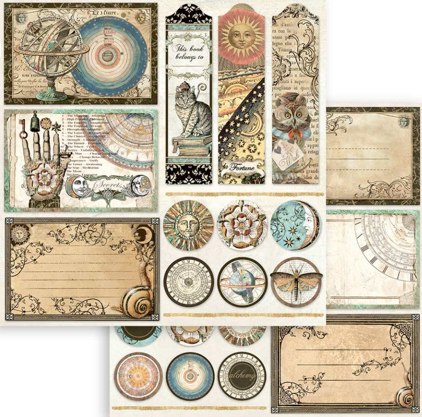 Beautiful Alchemy Stamperia Scrapbooking Paper Set. These beautiful high quality papers by Stamperia are themed sets with coordinating designs. They are 190g weight. Perfect for your next Decoupage Craft