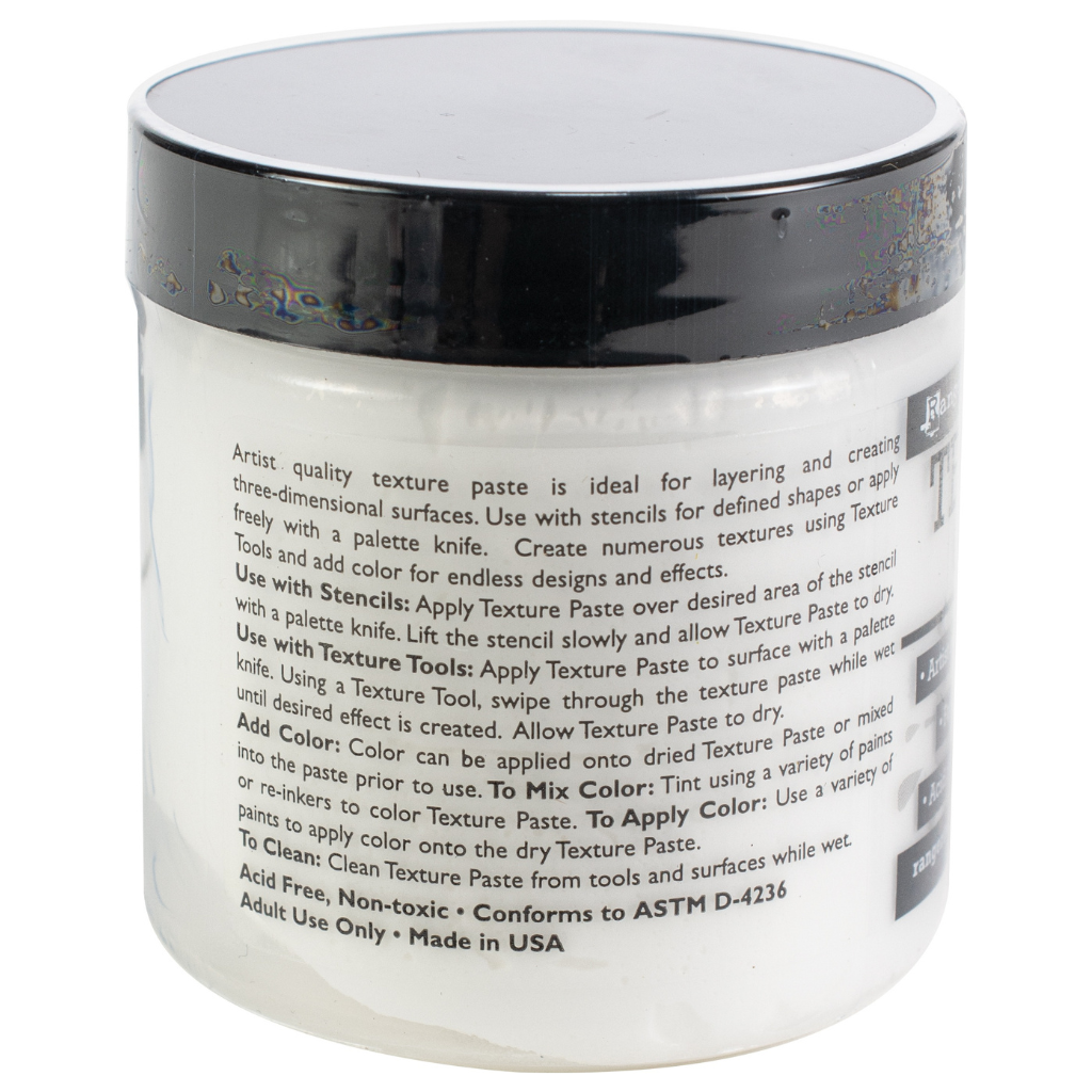 White Ranger Texture Paste 4oz - Opaque Matte. This artist quality texture paste is ideal for adding dimensional layers onto a variety of surfaces