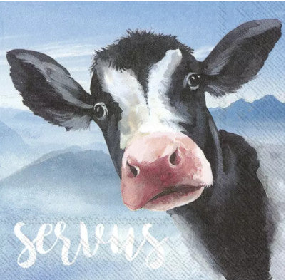 Shop Black and White Cow On Farm Decoupage Paper Napkin for Crafting, Scrapbooking, Journaling