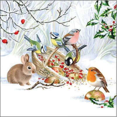 These Winter Treat Decoupage Paper Napkins are of exceptional quality. Imported from Europe. 3-ply, silky feel. Ideal for Decoupage Crafting, Scrapbooking