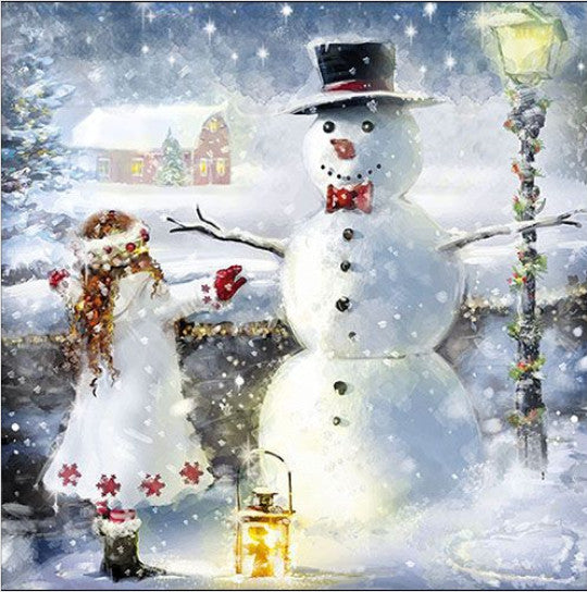 Shop Winter Snowman Embrase Decoupage Paper Napkins are of exceptional quality and imported from Europe.  3-ply Silky feel. Vivid ink colors. Ideal for Decoupage Crafting, DIY, Scrapbooking