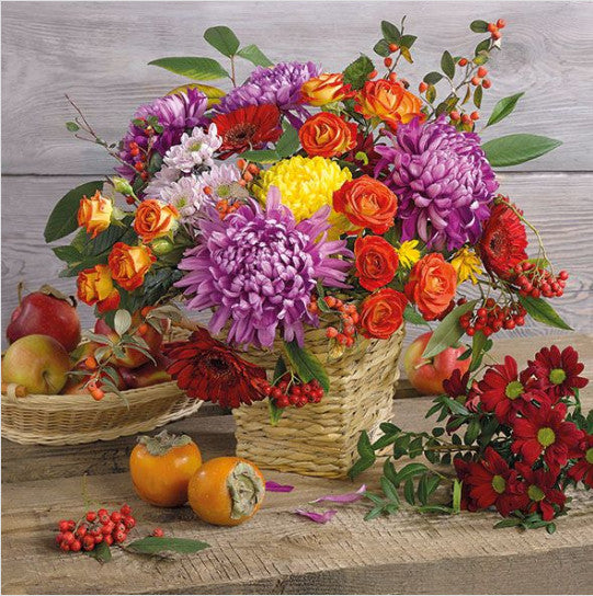 Shop Fall Autumn Bouquet Decoupage Paper Napkins are of exceptional quality. Imported from Europe. 3-ply Ideal for Decoupage Crafting, DIY craft projects, Scrapbooking
