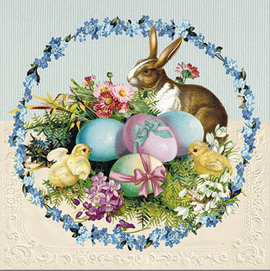 These Easter Egg Wreath Decoupage Paper Napkins are exceptional quality. Imported from Europe. 3-ply. Ideal for Decoupage Crafting, DIY craft projects, Scrapbooking