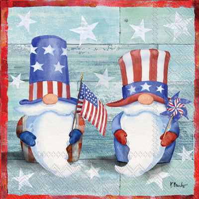 These Freedom Gnomes Decoupage Paper Napkins are exceptional quality. Imported from Europe. 3-ply. Ideal for Decoupage Crafting, DIY craft projects