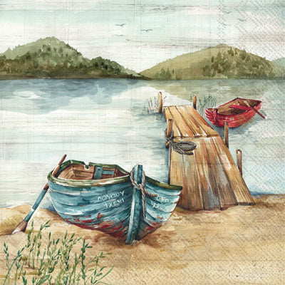 These Jan Lake Boats Decoupage Paper Napkins are exceptional quality. Imported from Europe. 3-ply. Ideal for Decoupage Crafting, DIY craft projects, Scrapbooking