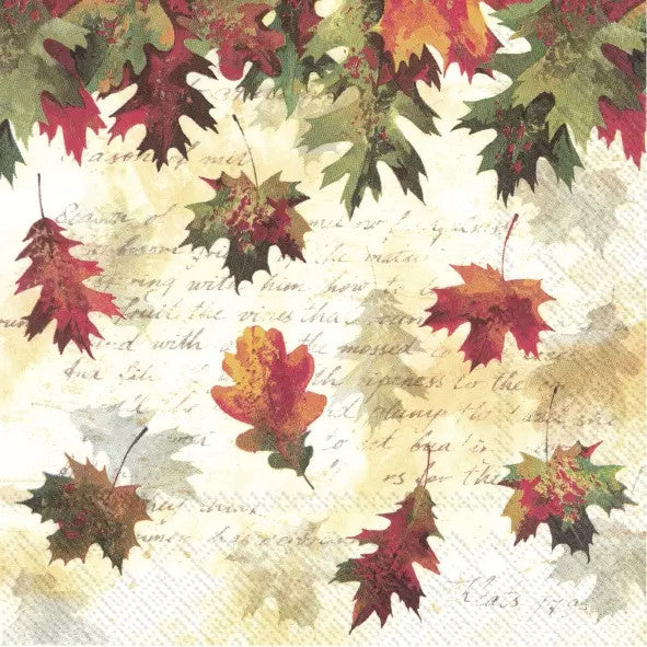 These Fall Leaves Decoupage Paper Napkins are Imported from Europe. Ideal for Decoupage Crafting, DIY craft projects, Scrapbooking, Mixed Media