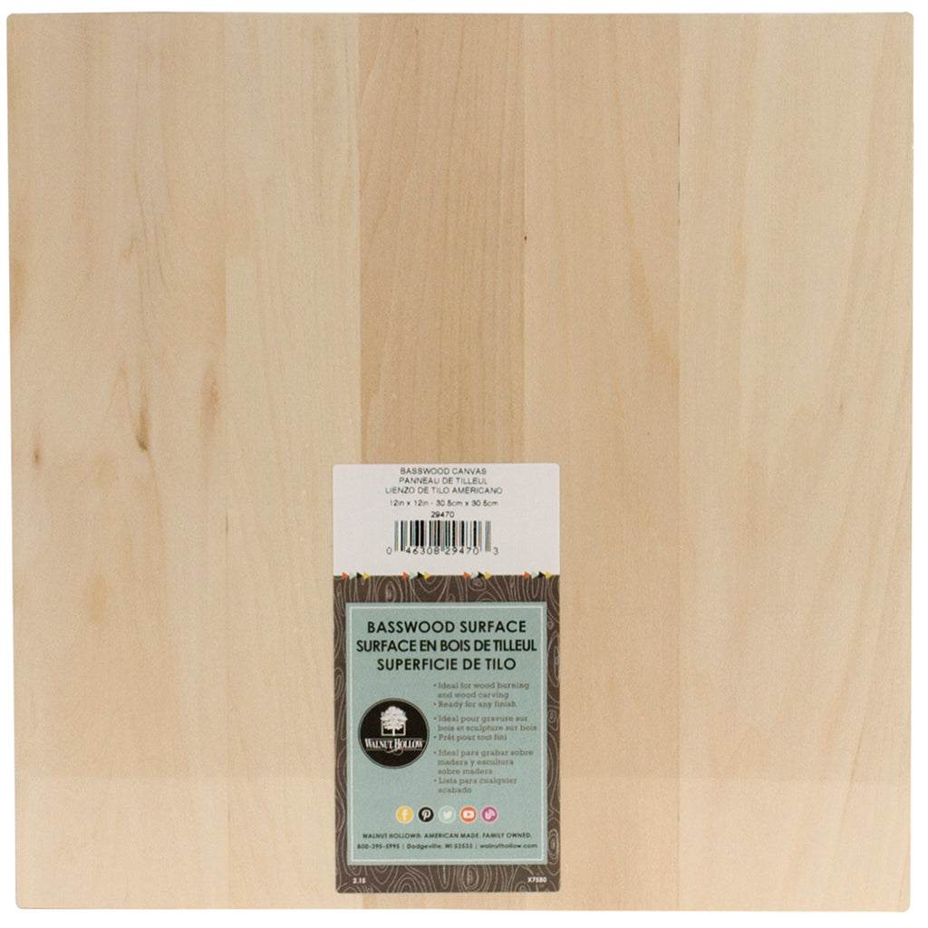 WALNUT HOLLOW-Basswood Canvas. These wood canvas' are sanded smooth to remove the grain. Kiln-dried wood. Will not stretch or warp with your painting, drawing, decoupage, stain, varnish or any other artist's medium