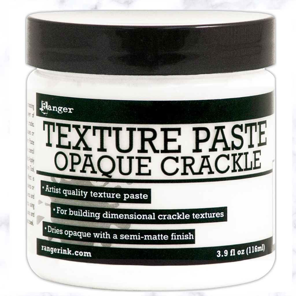 Ranger Texture Paste 4oz - Opaque Crackle Texture Paste is an artist quality paste ideal for layering and creating three-dimensional crackle effects on surfaces.