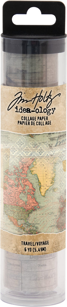 Shop Beautiful Travel Tim Holtz Idea-ology semi-transparent Collage Paper Roll. Size 6 feet by 6 inches. Imported. Ideal for Decoupage, Scrapbooking, Mixed Media,