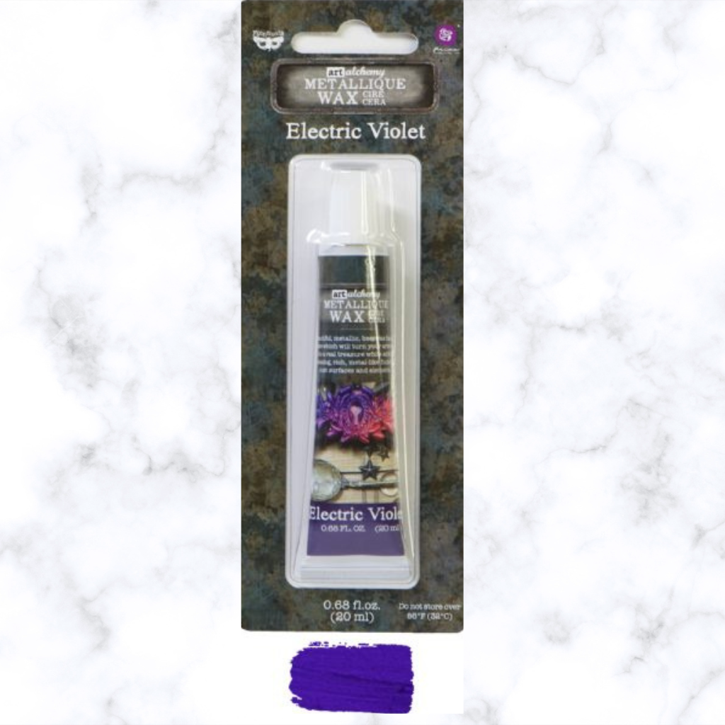 Electric Violet Finnabair Art Alchemy Metallique Wax - 1 tube .68 oz (20 ml). This beautiful, metallic beeswax-based paste will turn your artwork into a real treasure