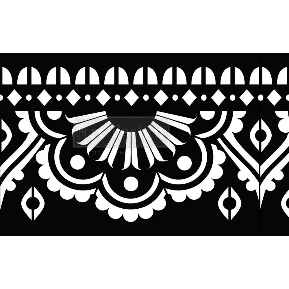 STICK & STYLE – MENDHI BORDER – 1 ROLL, 7″ X 3YDS (6″ DESIGN) Flexible design that can be used on any surface, including irregular or oddly shaped surfaces
