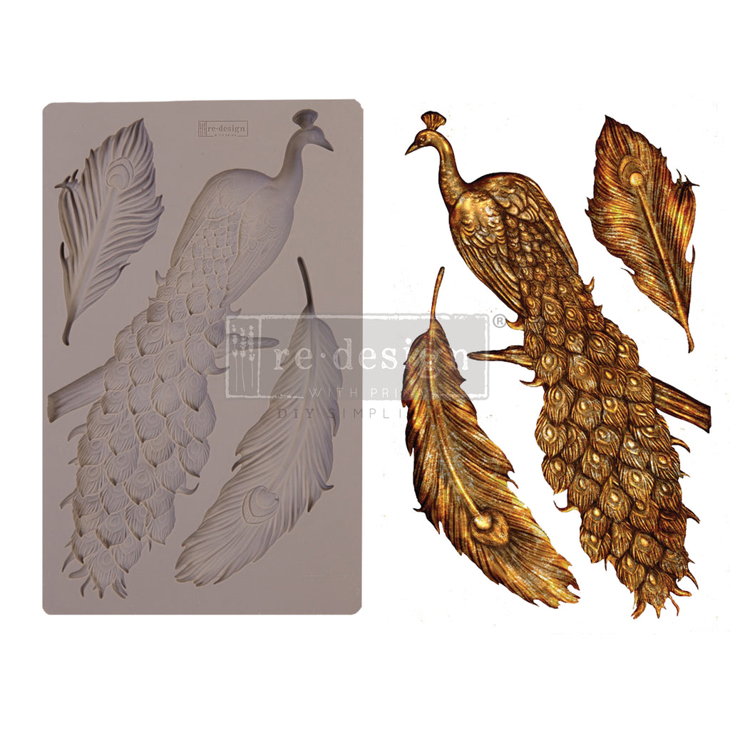 ReDesign with Prima - Decor Mold 5x8 Pattern: Royal Peacock. Heat resistant and food safe. Breathe new life into your furniture, frames, plaques, boxes, household decor