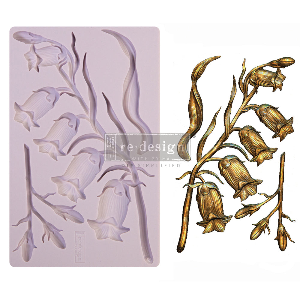 ReDesign with Prima - Decor Mold 5x8 Pattern: Sweet Bellflower. Heat resistant and food safe. Breathe new life into your furniture, frames, plaques, boxes, scrapbooks, journals