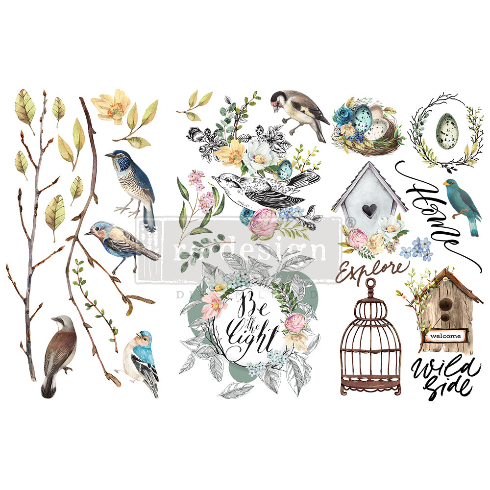 Shop Garden Marvels Birds Flowers ReDesign with Prima Rub on Transfer
