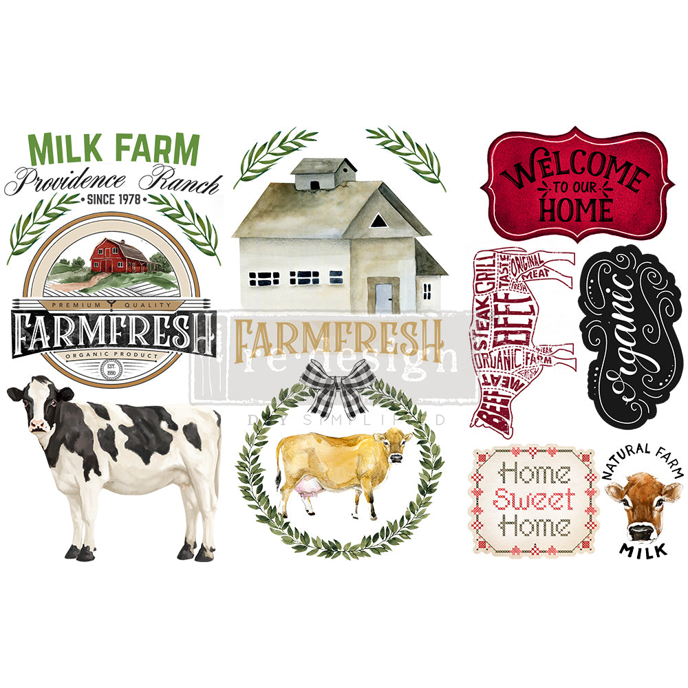 Shop Home & Farm Cows ReDesign with Prima Farm Pigs Rub on Transfer