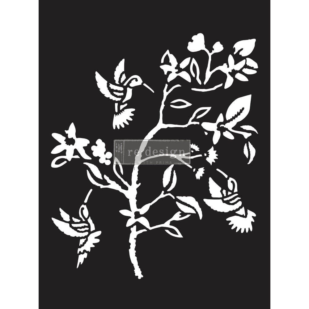 Re-Design Hummingbird plastic Decor Stencils are made of flexible yet strong plastic material. Ideal for 3D effects and Mixed Media. Use it with a brush, roller or sponge. 