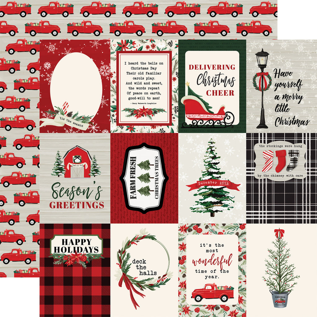 Echo Park Journaling Card, The Christmas Market Collection - 12"x12" Double-Sided Scrapbooking Cardstock