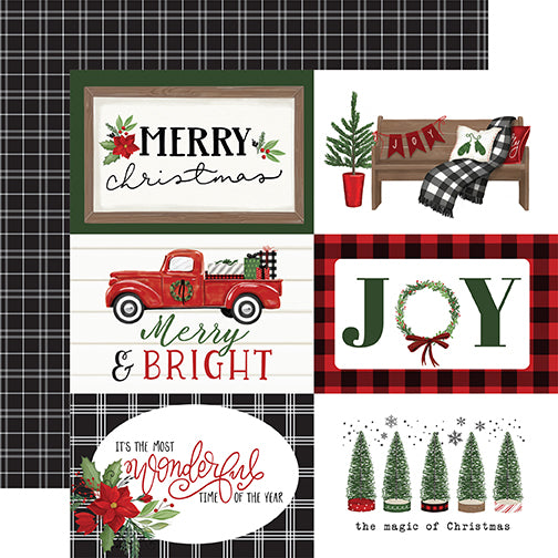 Echo Park Journaling Card, The Home for Christmas Collection - 12"x12" Double-Sided Scrapbooking Cardstock. Individual Squares