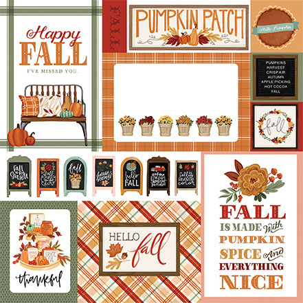 Carta Bella Welcome Fall Journaling Card, Hocus Pocus Collection - 12"x12" Double-Sided Scrapbooking Cardstock