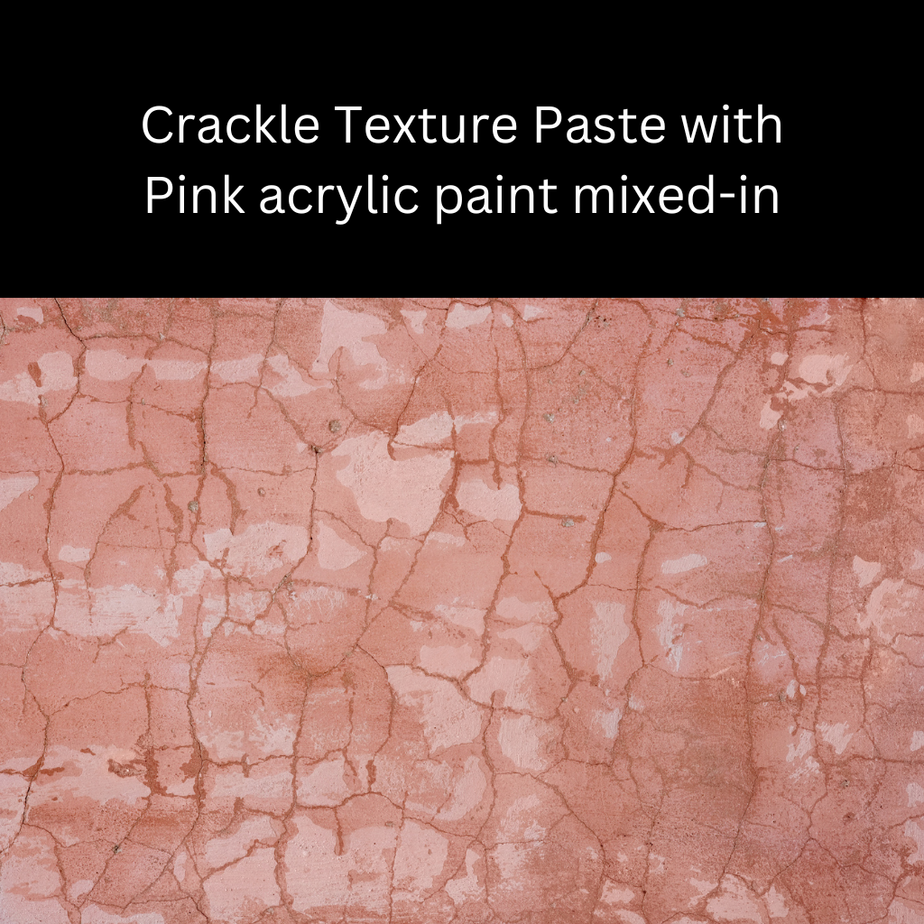 Pink background sample - Ranger Texture Paste 4oz - Opaque Crackle Texture Paste is an artist quality paste ideal for layering and creating three-dimensional crackle effects on surfaces.