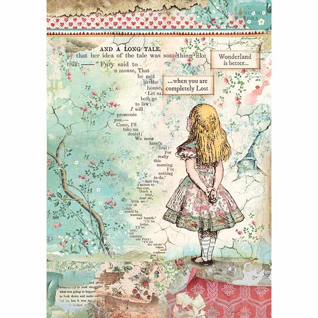 Stamperia Alice in Wonderland A4 Rice Papers are of Exquisite Quality for Decoupage crafts